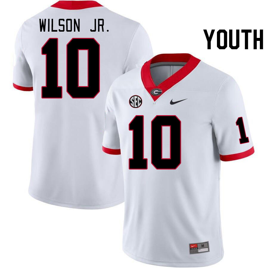 Youth #10 Damon Wilson Jr. Georgia Bulldogs College Football Jerseys Stitched-White